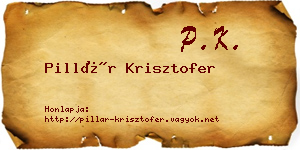 Pillár Krisztofer névjegykártya
