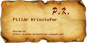 Pillár Krisztofer névjegykártya